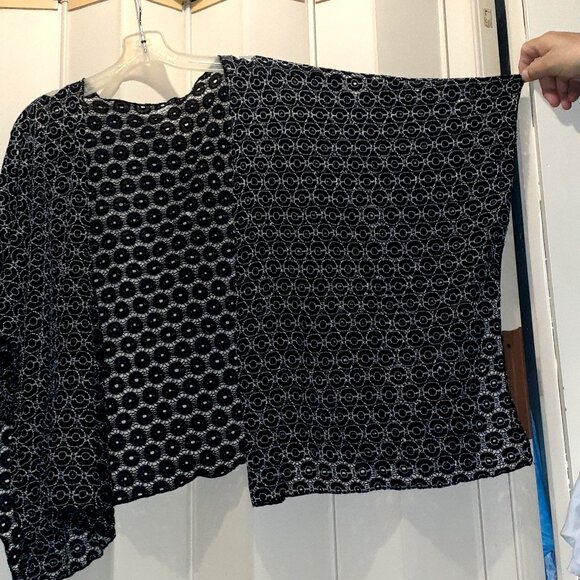 Women's Delicate Black Lace Open Front Cardigan - One Size Fits Most - Intricate - Picture 3 of 6